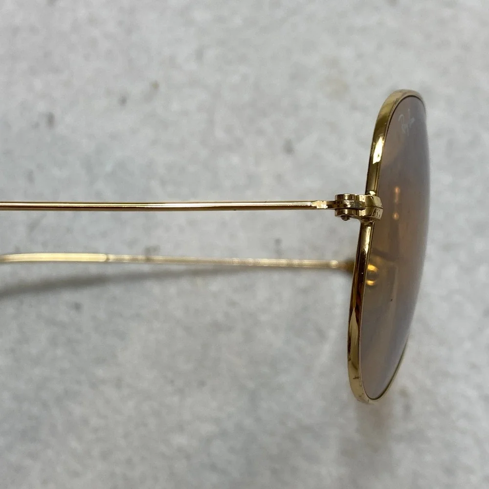 Ray-Ban RB3025 Aviator Sunglasses Mens Large Gold Brown Photochromic 58-14